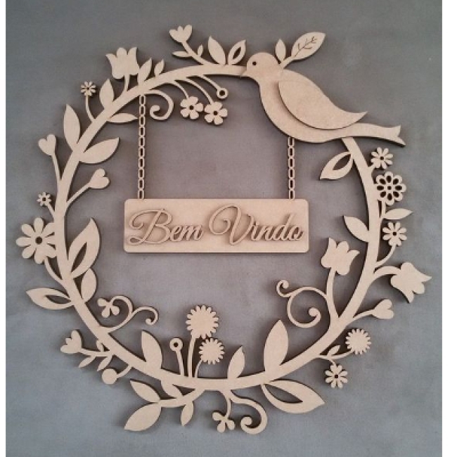 PLACA BEM VINDOS 30X30 MDF 
